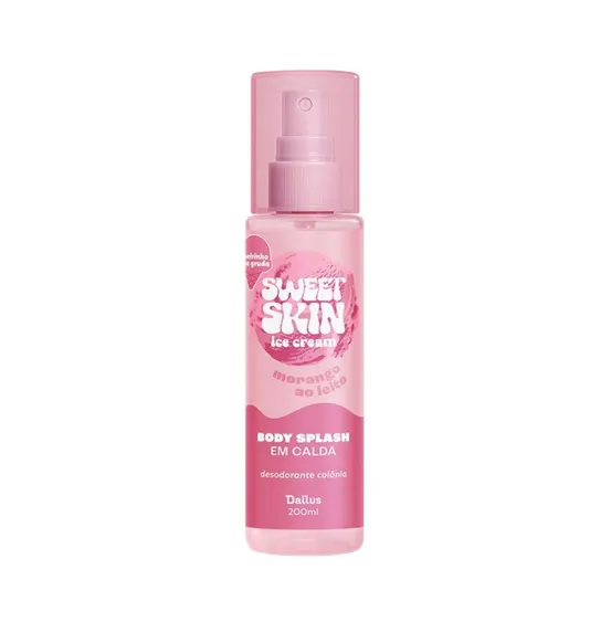 Body Splash Dailus Sweet Skin Ice Cream Morango ao Leite 200ml