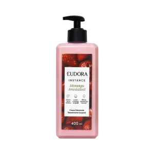 Creme Hidratante Desodorante Corporal Eudora Instance Morango Irresistível 400ml