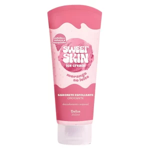 Sabonete Esfoliante Dailus Sweet Skin Ice Cream Morango ao Leite 200ml