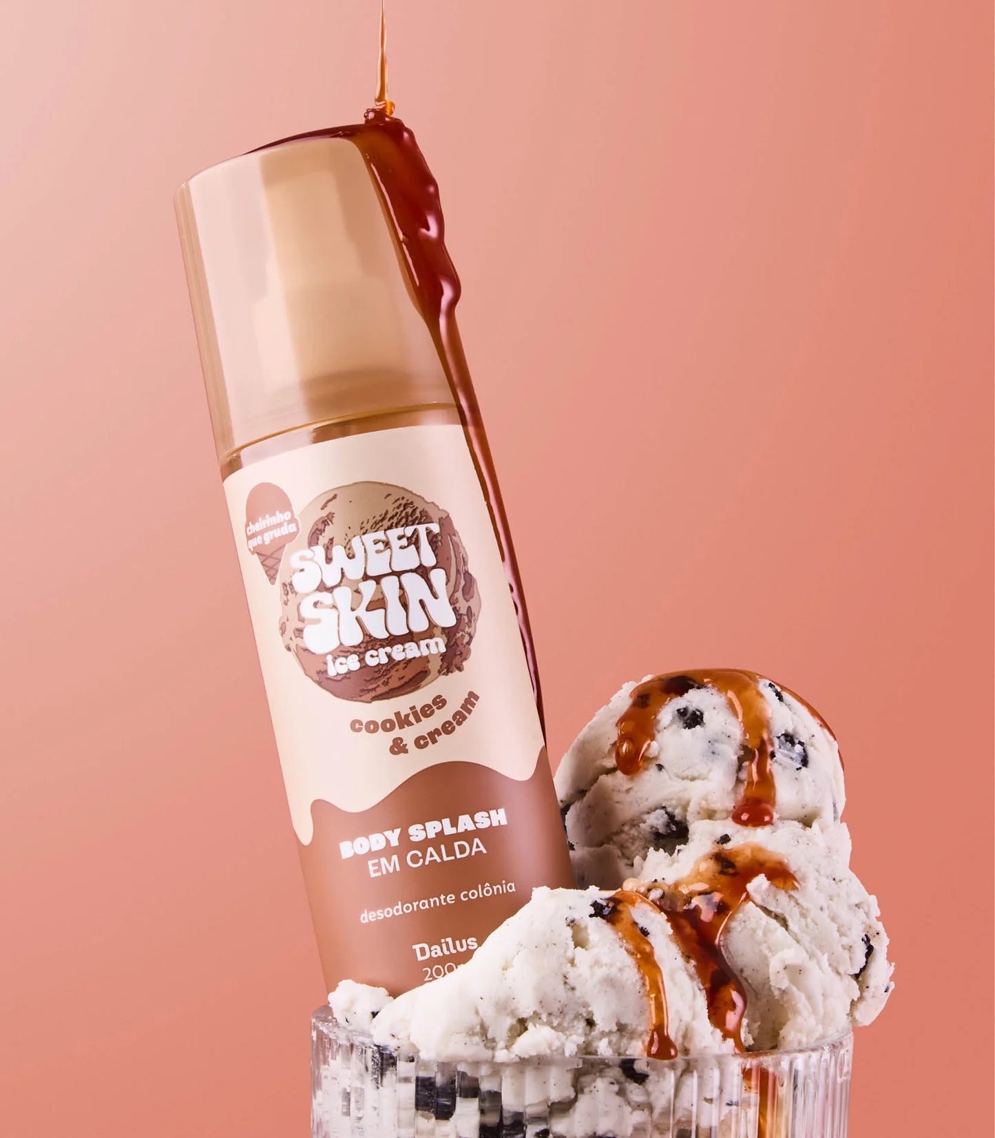 Body Splash Dailus Sweet Skin Ice Cream Cookies & Cream 200ml - Imagem 2