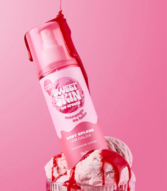 Body Splash Dailus Sweet Skin Ice Cream Morango ao Leite 200ml - Imagem 2