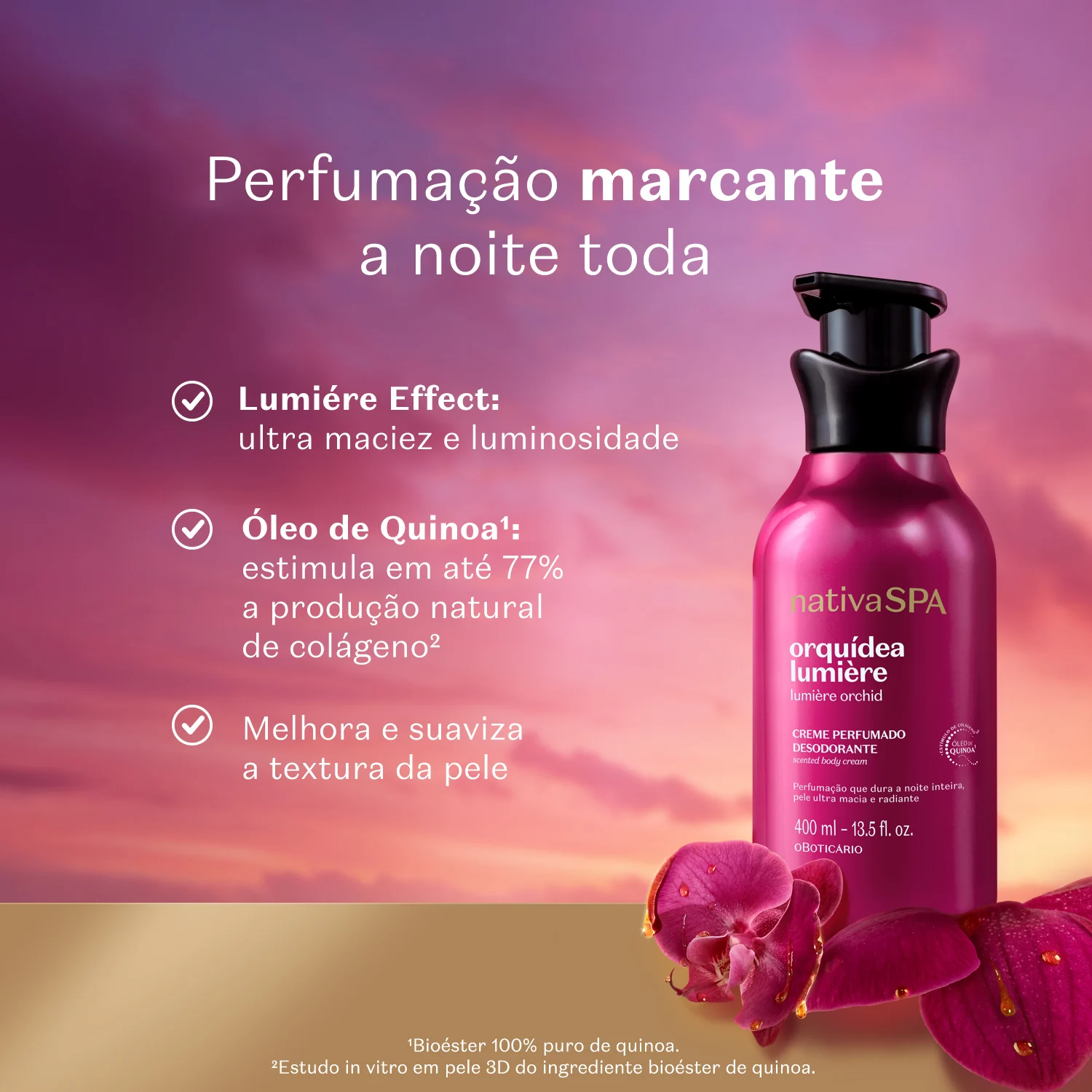 Creme Perfumado Desodorante NativaSPA Orquídea Lumière 400ml - Imagem 2