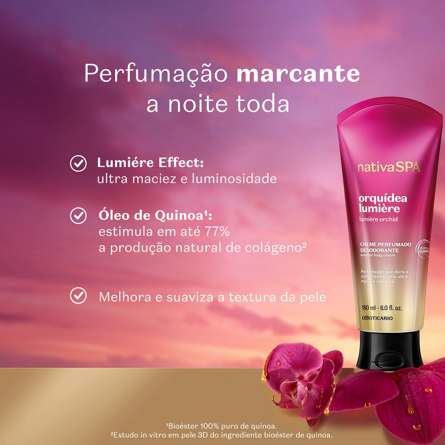 Creme Perfumado Desodorante NativaSPA Orquídea Lumière 180ml - Imagem 2